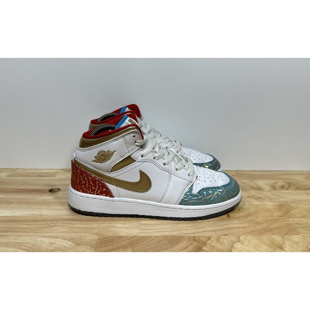 Nike Air Jordan 1 Mid UNC to Chicago White Gold GS 6 Women's Size 7.5 FB2212 100